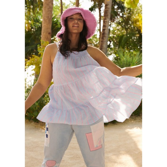 Anthropologie Maeve Gauzy Tiered Tunic Tank - NWT - SZ (L) - Picture 7 of 16